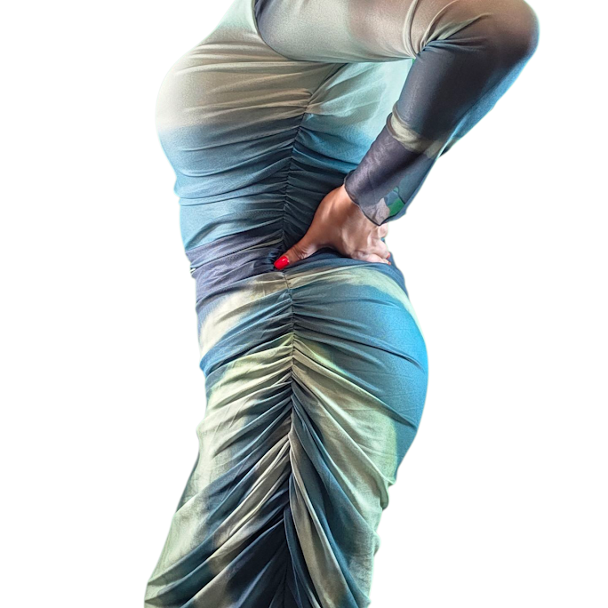 Sheer Long Sleeve Maxi Dress